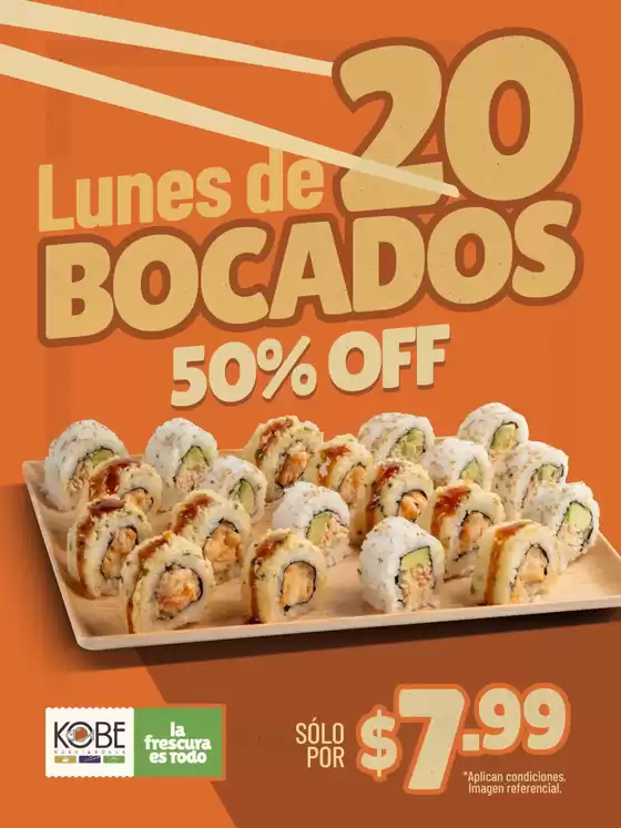 Catálogo Kobe Sushi Express | Lunes de 20 bocados | 2026-06-09T00:00:00.000Z - 2026-06-29T00:00:00.000Z