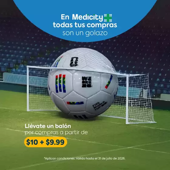 Catálogo Farmacias Medicity | Llevate un balon por compras a partir | 2026-06-18T00:00:00.000Z - 2026-07-31T00:00:00.000Z