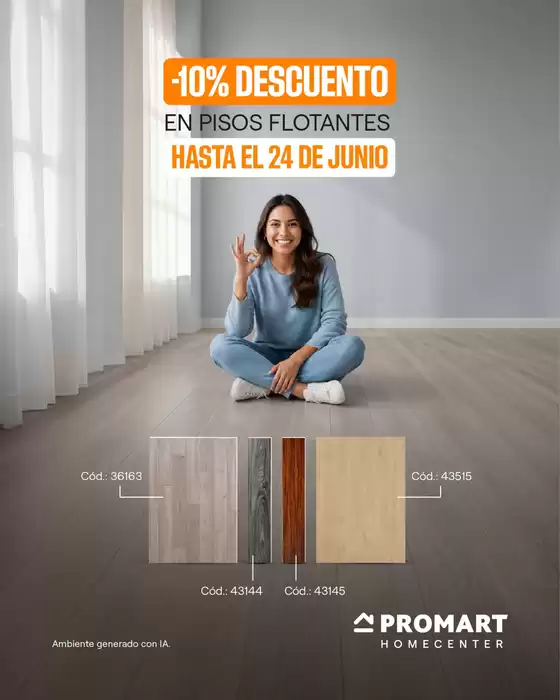 Catálogo Promart Homecenter | -10% descuento en pisos flotantes | 2026-06-23T00:00:00.000Z - 2026-06-24T00:00:00.000Z