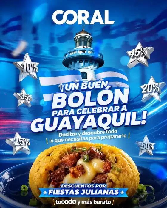 Catálogo Coral Hipermercados | Un buen bolon para celebrar a guayaquil! | 2026-07-10T00:00:00.000Z - 2026-07-31T00:00:00.000Z