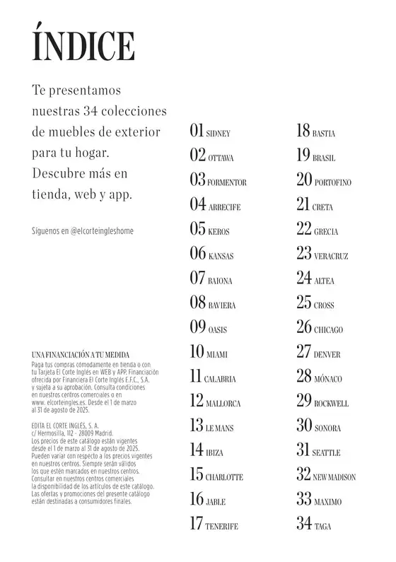 Colecciones - Muebles de exterior