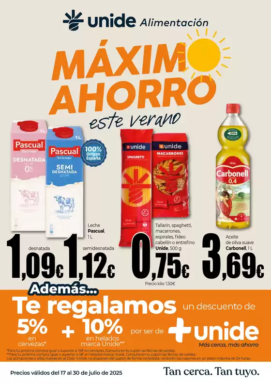 Máximo Ahorro este verano en UNIDE Alimentación Península