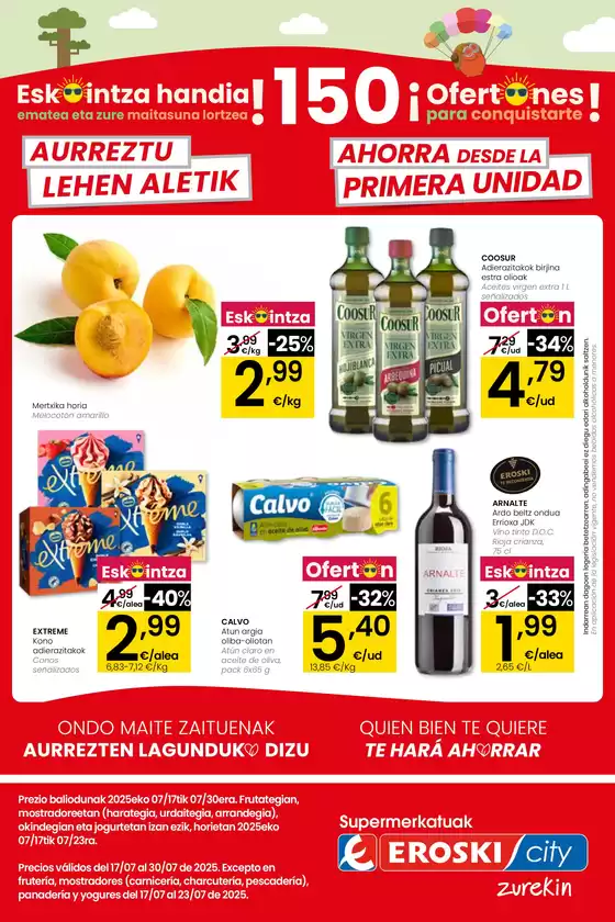 Catálogo Eroski en Barakaldo | ¡OFERTONES para conquistarte! EROSKI CITY | 2025-07-17T00:00:00.000Z - 2025-07-29T00:00:00.000Z