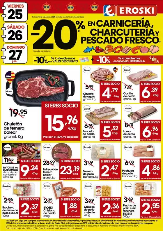 -20% en carnicería, charcutería y pescado fresco