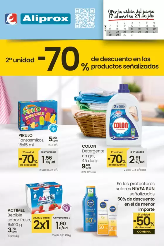 Catálogo Eroski en Monforte de Lemos | 2° unidad 70% de descuento | 2025-07-17T00:00:00.000Z - 2025-07-29T00:00:00.000Z