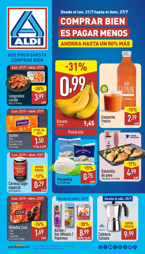 Catálogo ALDI en Badajoz | ¡Qué poco cuesta comprar bien! | 2025-07-21T00:00:00.000Z - 2025-07-27T00:00:00.000Z