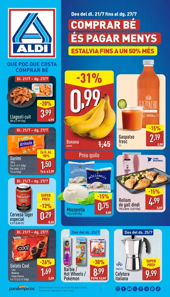 Catálogo ALDI en Vilamalla | ¡Qué poco cuesta comprar bien! | 2025-07-21T00:00:00.000Z - 2025-07-27T00:00:00.000Z