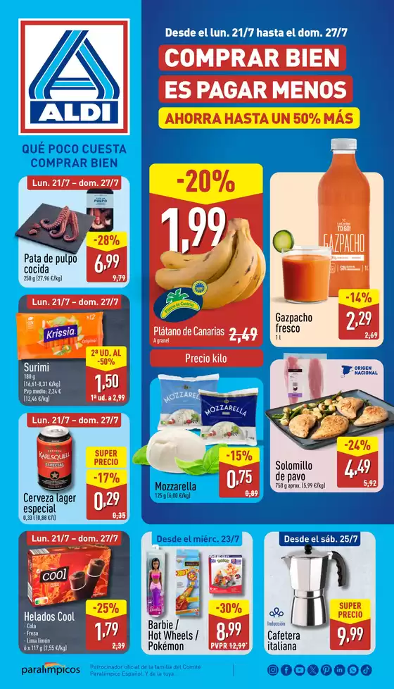 Catálogo ALDI en Guancha | ¡Qué poco cuesta comprar bien! | 2025-07-21T00:00:00.000Z - 2025-07-27T00:00:00.000Z