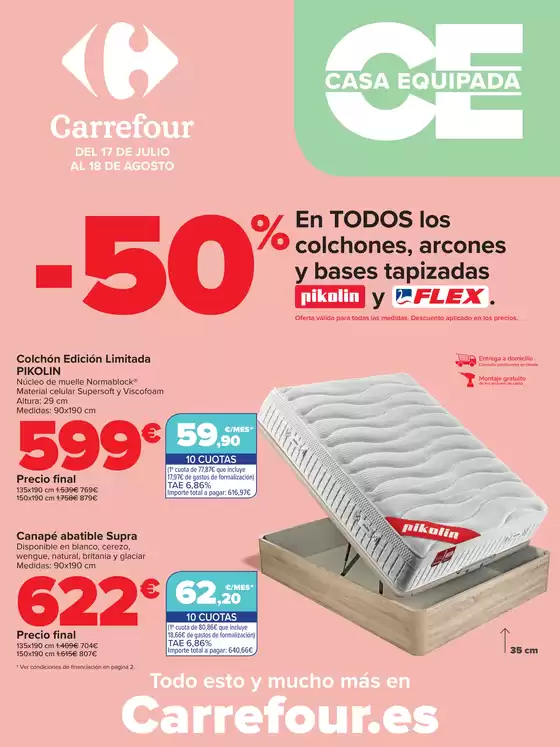 Catálogo Carrefour en San Juan de Aznalfarache | EQUIPA TU VIVIENDA (Colchones) | 2025-07-17T00:00:00.000Z - 2025-08-18T00:00:00.000Z