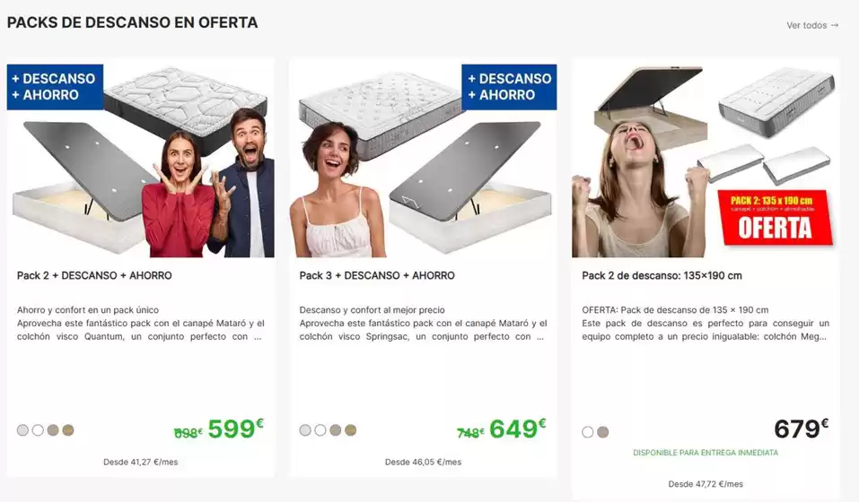 Packs de descanso en oferta