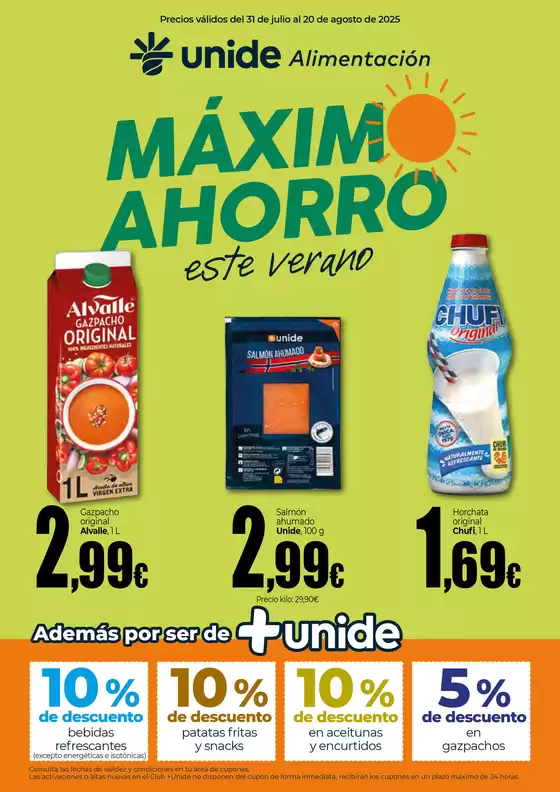 Máximo Ahorro este verano en UNIDE Alimentación Península