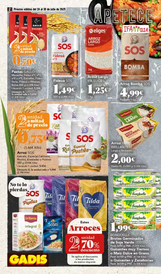 Precios válidos del 24 al 30 de julio de 2025