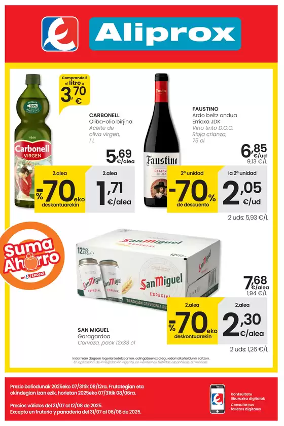 Catálogo Eroski en Lezo | AUKERA OFERTA Aliprox | 2025-07-31T00:00:00.000Z - 2025-08-13T00:00:00.000Z