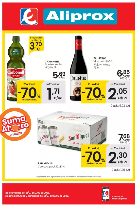 Catálogo Eroski en Gerena | SUMA AHORRO Aliprox | 2025-07-31T00:00:00.000Z - 2025-08-13T00:00:00.000Z