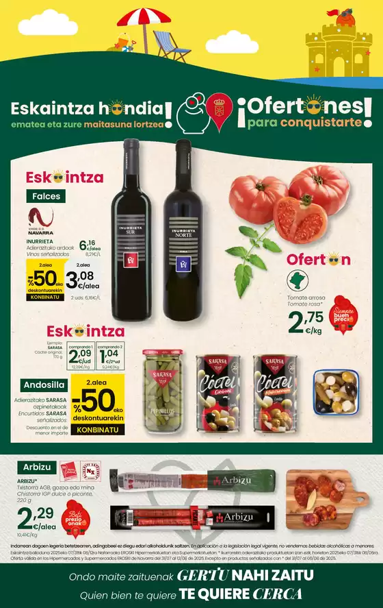 Catálogo Eroski en Noáin | ¡Ofertones para conquistarte! | 2025-07-31T00:00:00.000Z - 2025-08-13T00:00:00.000Z