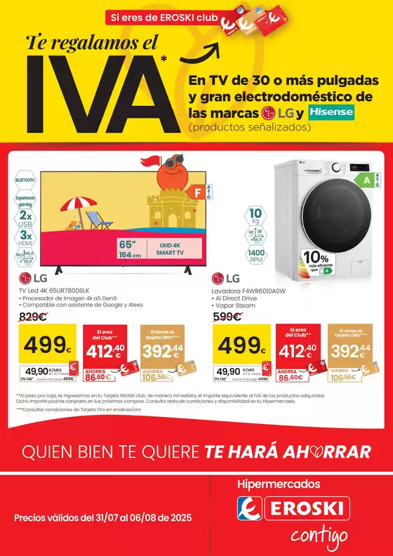 Catálogo Eroski en Noáin | Te regalamos el IVA | 2025-07-31T00:00:00.000Z - 2025-08-06T00:00:00.000Z