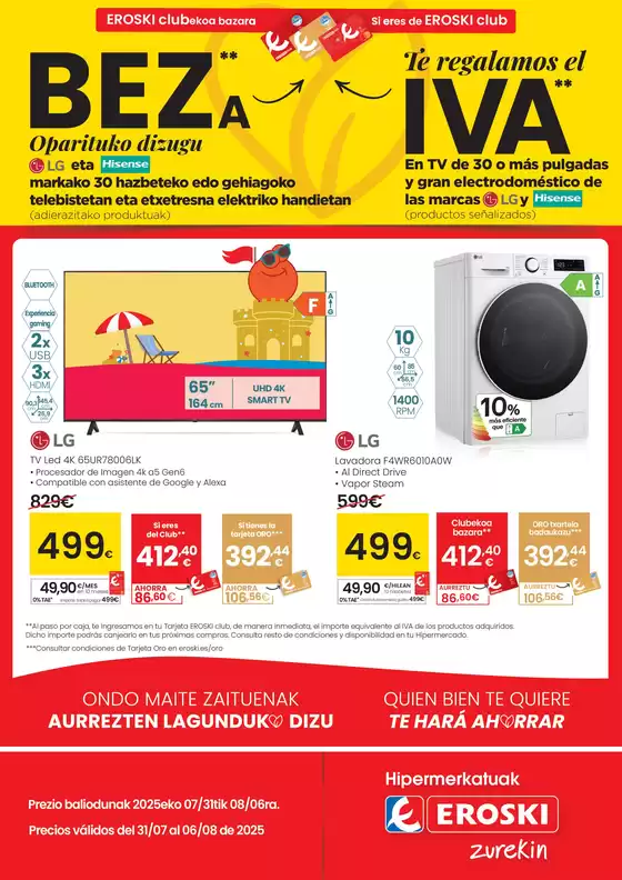 Catálogo Eroski en Gernika-Lumo | Te regalamos el IVA | 2025-07-31T00:00:00.000Z - 2025-08-06T00:00:00.000Z