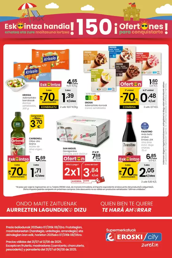 Catálogo Eroski en Gernika-Lumo | ESKAINTZA handia! EROSKI SUPERMERCADOS EROSKI | 2025-07-31T00:00:00.000Z - 2025-08-13T00:00:00.000Z