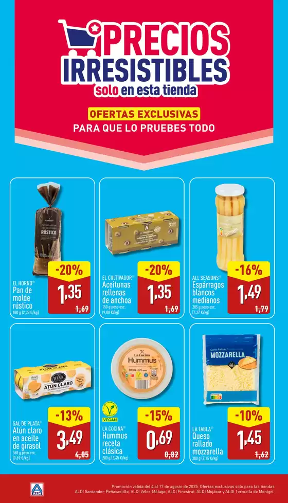 Catálogo ALDI en Torre del Mar | ¡Precios irresistibles! | 2025-08-04T00:00:00.000Z - 2025-08-17T00:00:00.000Z