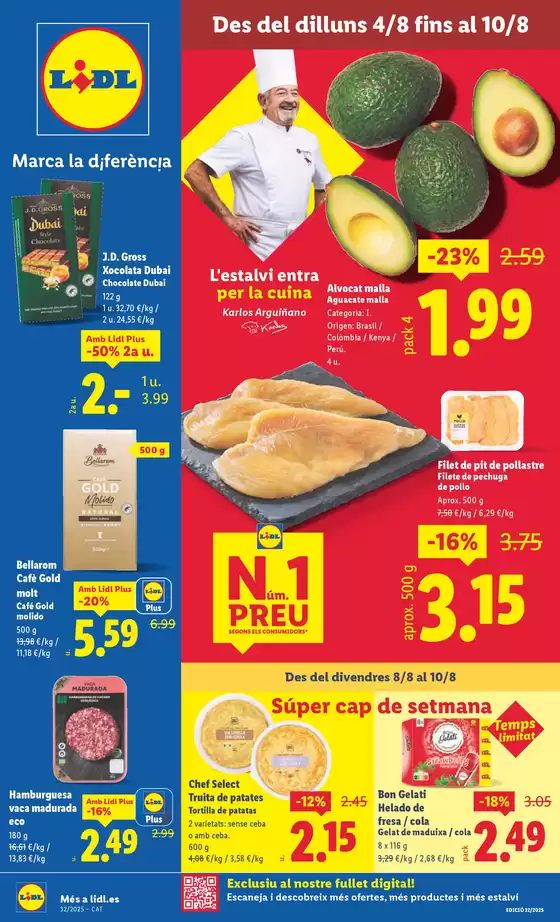 Catálogo Lidl en Amposta | № 1 PRECIO - Ofertas válidas del 04/08 al 10/08 | 2025-08-04T00:00:00.000Z - 2025-08-10T00:00:00.000Z