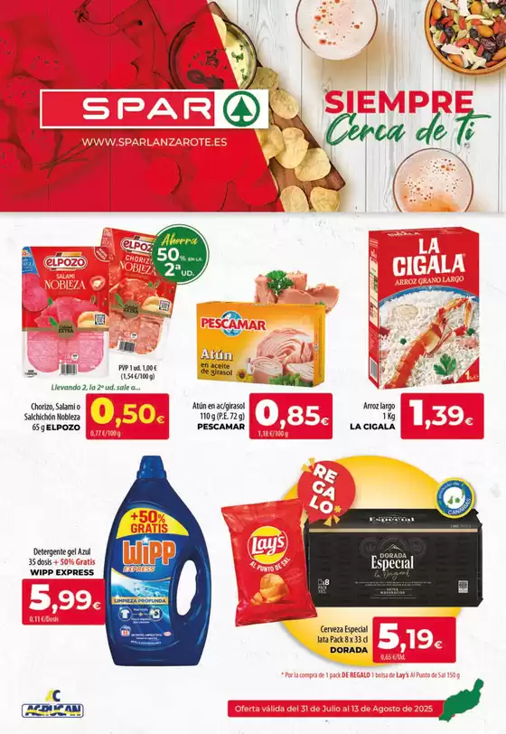 Oferta válida del 31 de Julio al 13 de Agosto de 2025