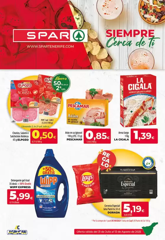 Catálogo Spar Tenerife en Lleida | Oferta válida del 31 de Julio al 13 de Agosto de 2025 | 2025-07-31T00:00:00.000Z - 2025-08-13T00:00:00.000Z