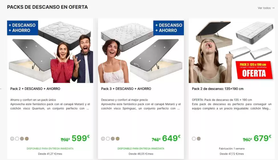 Packs de descanso en oferta