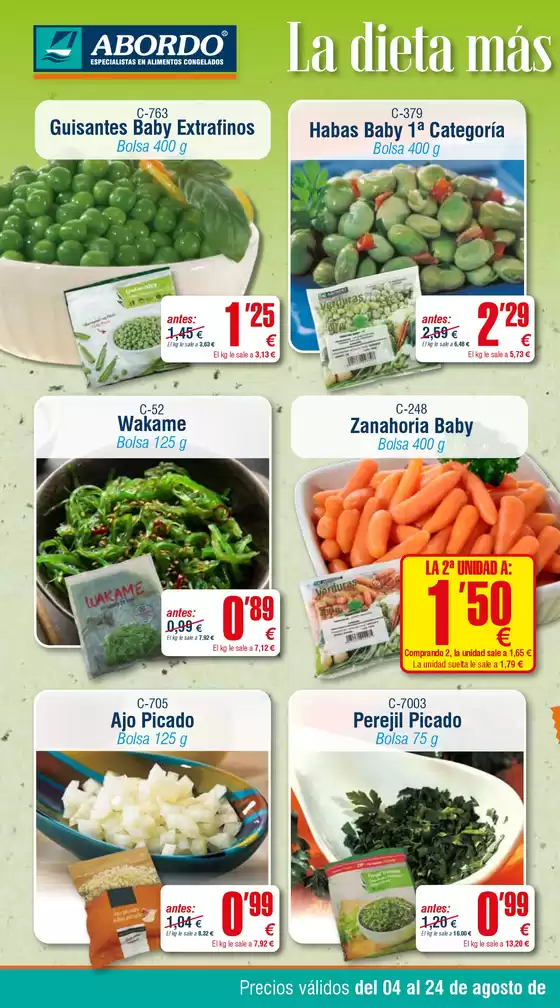Precios válidos del 04 al 24 de agosto