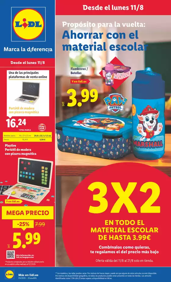 Catálogo Lidl en Villarrobledo | ¡Bazar Lidl! Ofertas válidas 11/08 al 17/08 | 2025-08-11T00:00:00.000Z - 2025-08-17T00:00:00.000Z