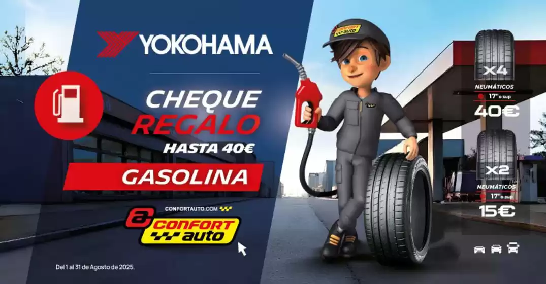 Con Neumáticos Yokohama Consigue Hasta 40€ en Cheque Carburante