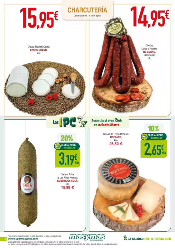 Oferta válida del 7 al 13 de agosto de 2025