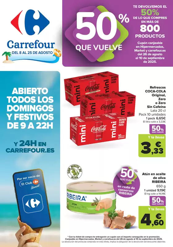Catálogo Carrefour en Sant Llorenç des Cardassar | 50% que vuelve  | 2025-08-08T00:00:00.000Z - 2025-08-25T00:00:00.000Z