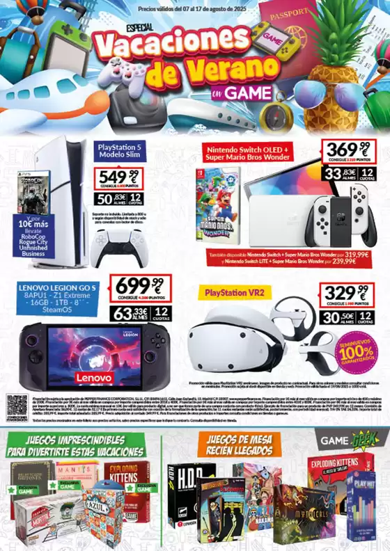 Especial Vacaciones de Verano en Game