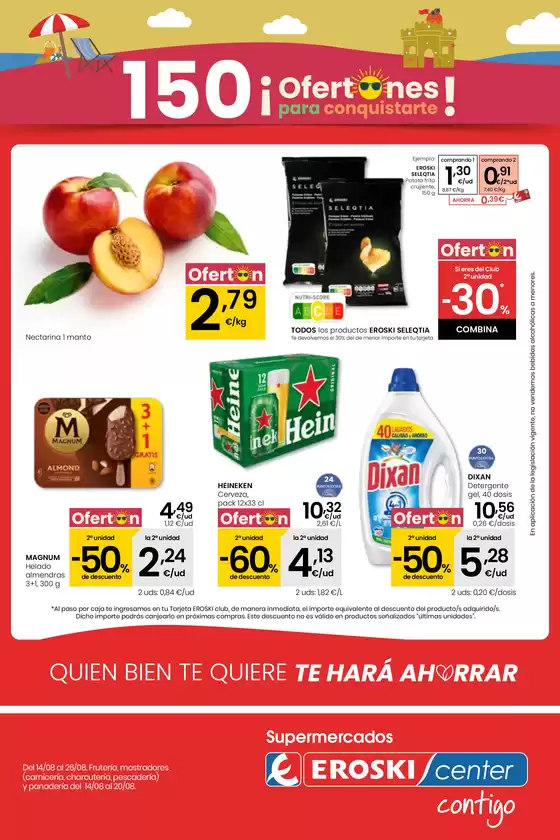 Catálogo Eroski en Zaragoza | ¡OFERTONES para conquistarte! EROSKI CENTER | 2025-08-14T00:00:00.000Z - 2025-08-27T00:00:00.000Z