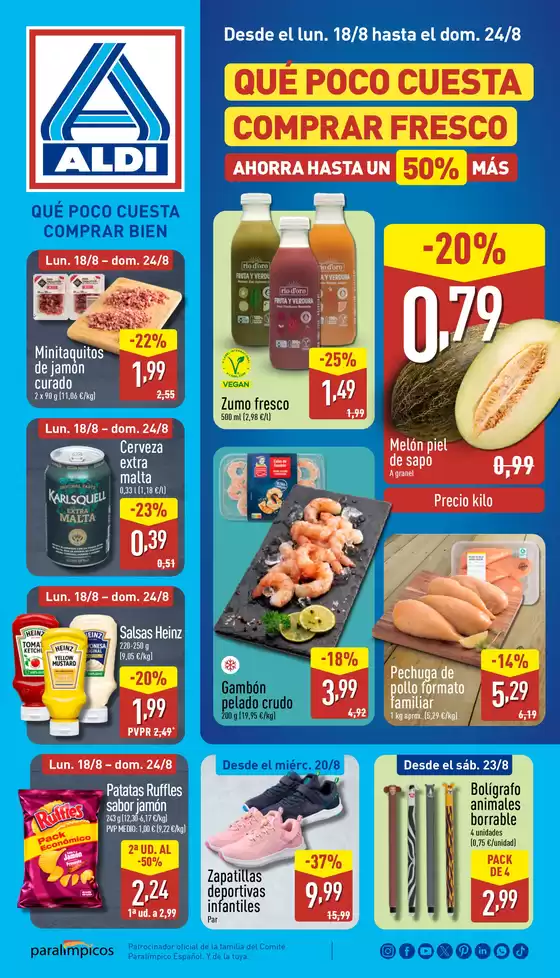 Catálogo ALDI | ¡Qué poco cuesta comprar bien! | 2025-08-18T00:00:00.000Z - 2025-08-24T00:00:00.000Z