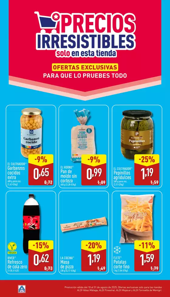 Catálogo ALDI en Torre del Mar | ¡Precios irresistibles! | 2025-08-18T00:00:00.000Z - 2025-08-31T00:00:00.000Z
