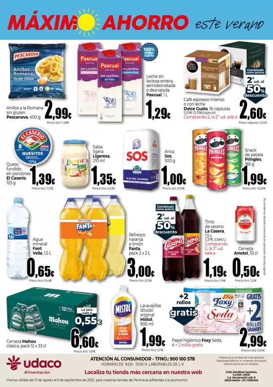 Máximo Ahorro este verano en UDACO 