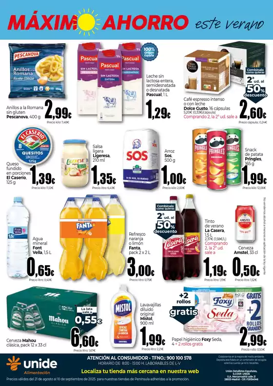 Máximo Ahorro este verano en UNIDE Alimentación Península