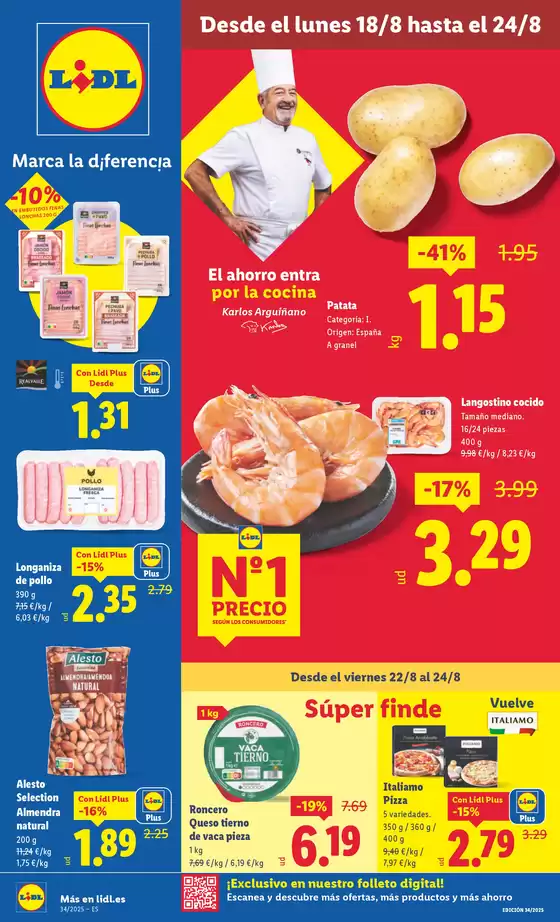 Catálogo Lidl en Puerto Lumbreras | № 1 PRECIO - Ofertas válidas del 18/08 al 24/08 | 2025-08-18T00:00:00.000Z - 2025-08-24T00:00:00.000Z