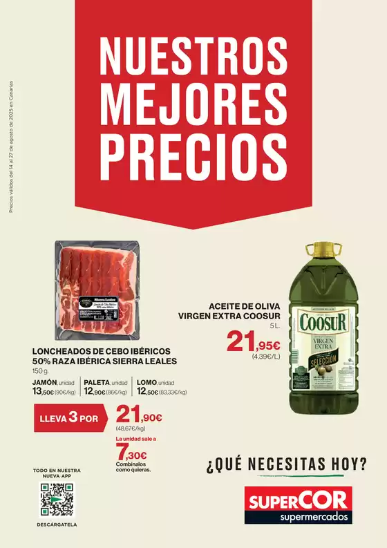 Precios válidos del 14 al 27 de agosto de 2025 en Canarias