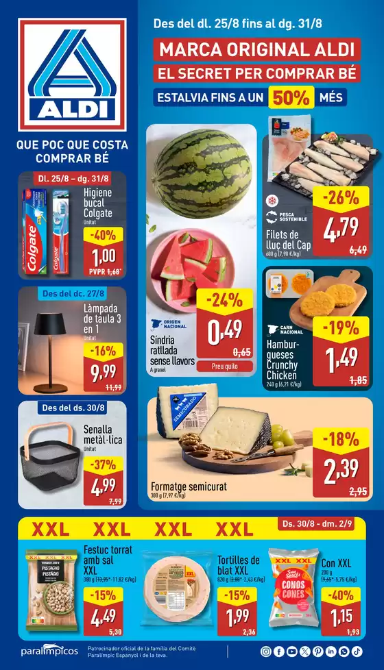 Catálogo ALDI en Blanes | Qué poco cuesta comprar bien | 2025-08-25T00:00:00.000Z - 2025-08-31T00:00:00.000Z