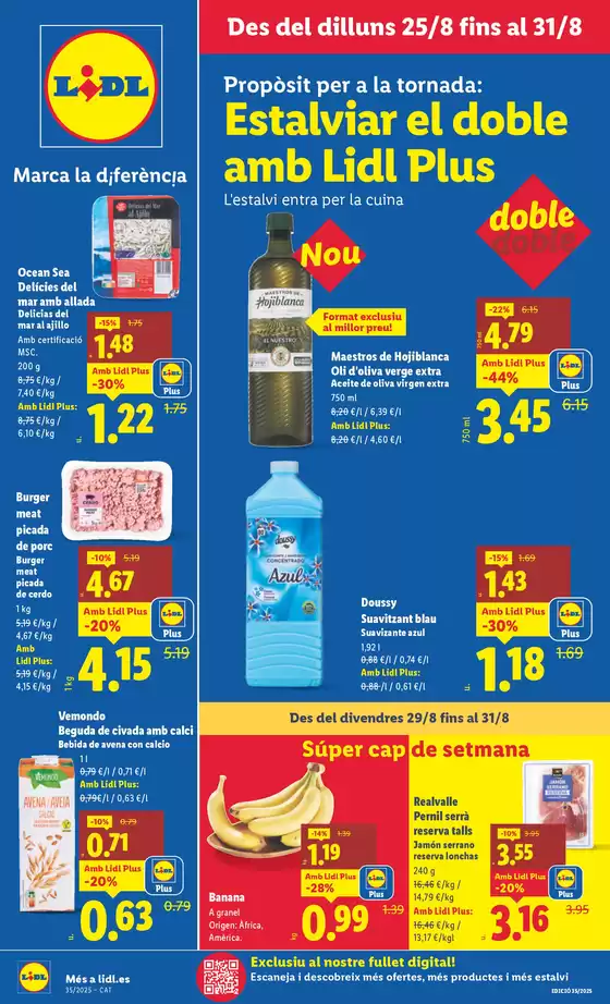 Catálogo Lidl en Sant Carles de la Ràpita | № 1 PRECIO - Ofertas válidas del 25/08 al 31/08 | 2025-08-25T00:00:00.000Z - 2025-08-31T00:00:00.000Z
