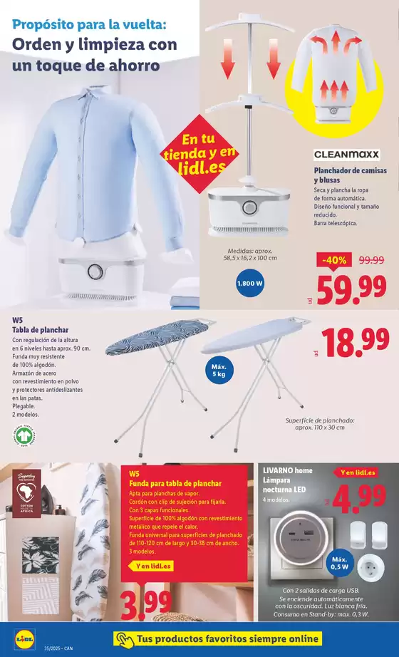 ¡Bazar Lidl! Ofertas válidas del 25/08 al 31/08