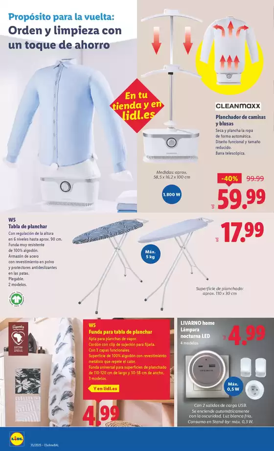 ¡Bazar Lidl! Ofertas válidas del 25/08 al 31/08