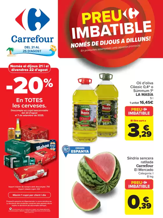 Catálogo Carrefour en Barberà del Vallés | PRECIO IMBATIBLE | 2025-08-21T00:00:00.000Z - 2025-08-25T00:00:00.000Z
