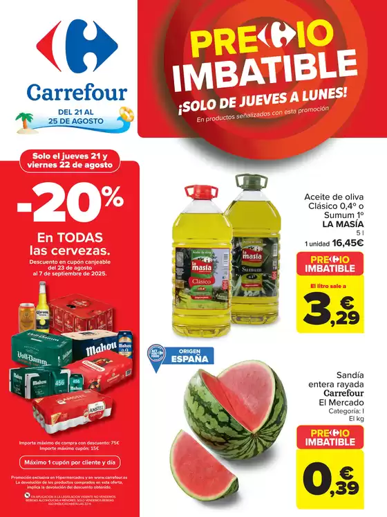 Catálogo Carrefour en Vinarós | PRECIO IMBATIBLE | 2025-08-21T00:00:00.000Z - 2025-08-25T00:00:00.000Z
