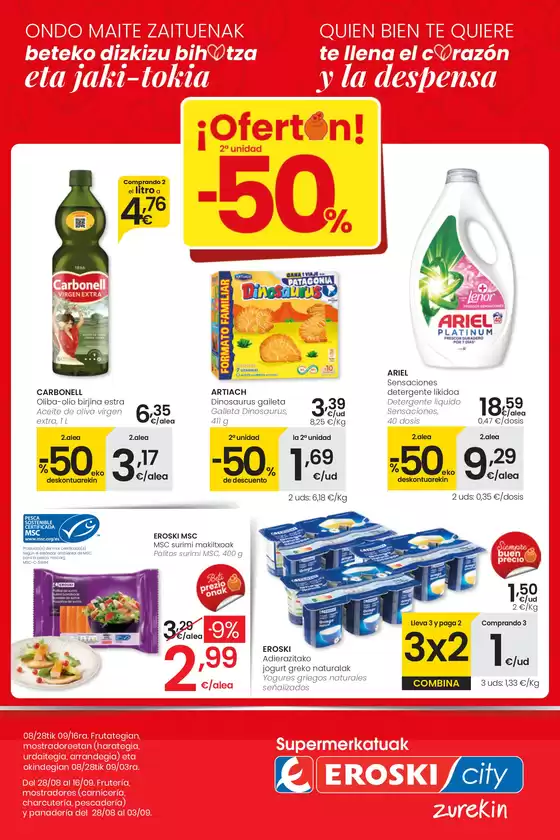 ¡OFERTÓN! 2a unidad -50% SUPERMERCADOS EROSKI