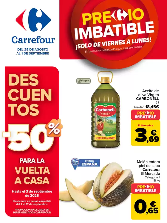 Catálogo Carrefour en El Ejido | PRECIO IMBATIBLE | 2025-08-29T00:00:00.000Z - 2025-09-01T00:00:00.000Z