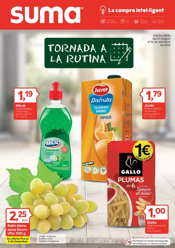 Oferta vàlida del 27 d’agost al 16 de setembre de 2025