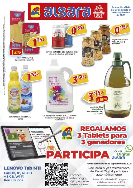 Promoción válida del 27 de agosto al 13 de septiembre de 2025